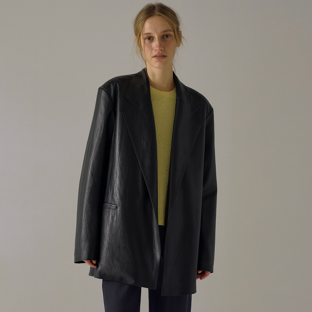 Manteau en cuir ample