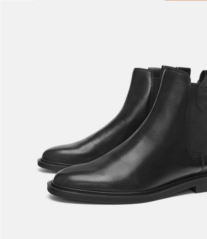 Bottes plates en cuir type Martin