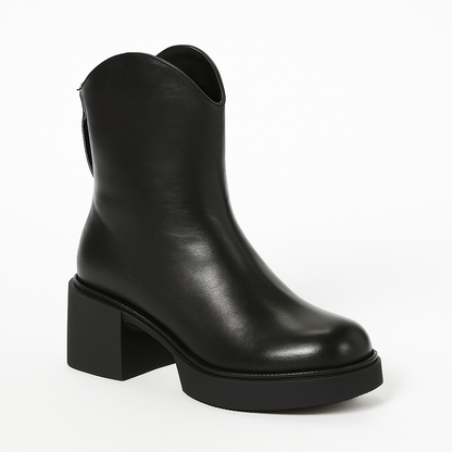 Bottines Martin à talon épais en cuir