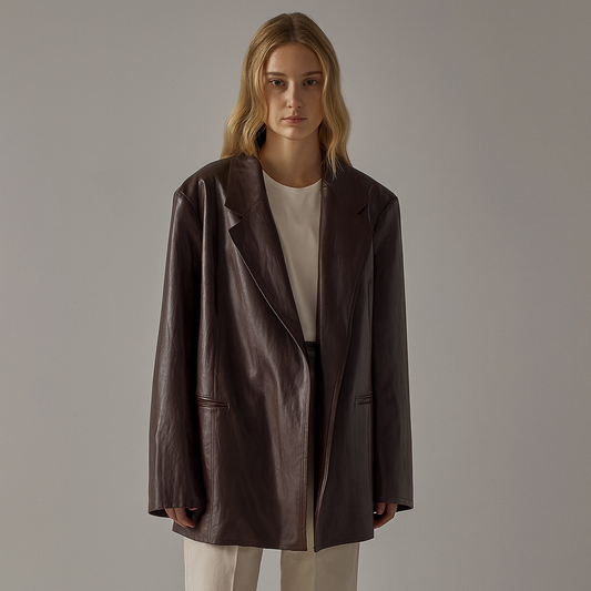 Manteau en cuir ample