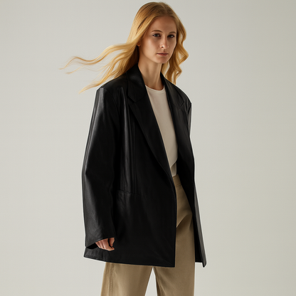 Manteau en cuir ample