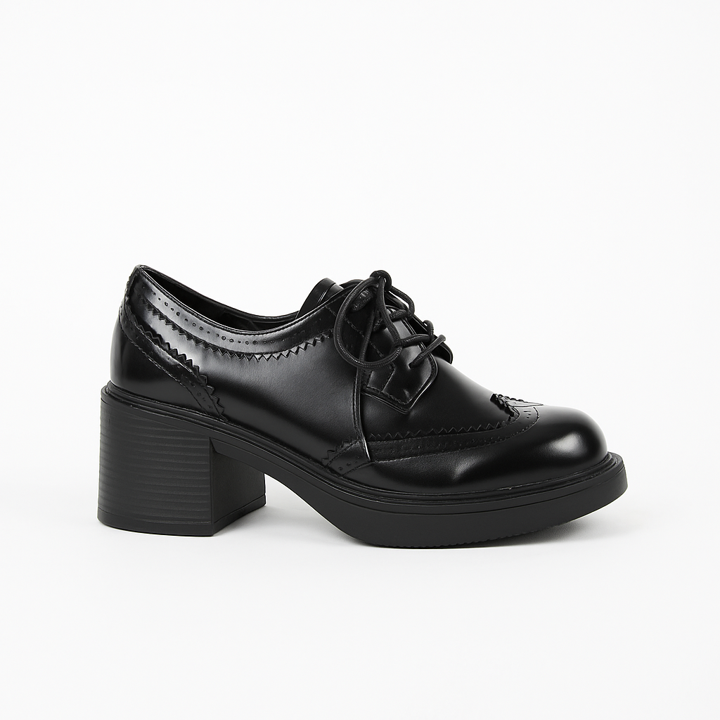 Bottines à talons en cuir véritable