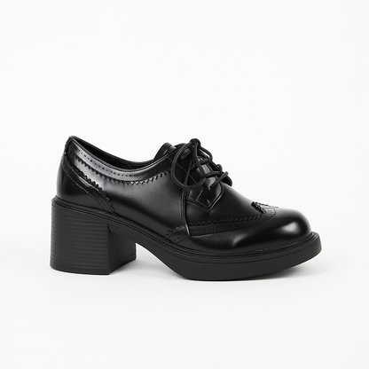 Bottines à talons en cuir véritable