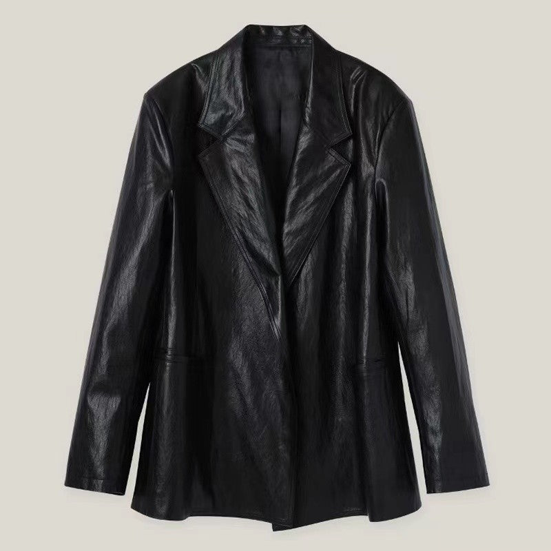 Manteau en cuir ample